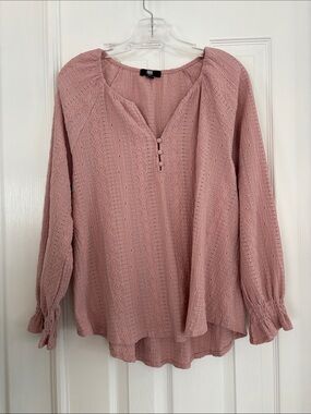 Frye Dusty Rose Peasant boho shabby chic long sleeve blouse top Size medium